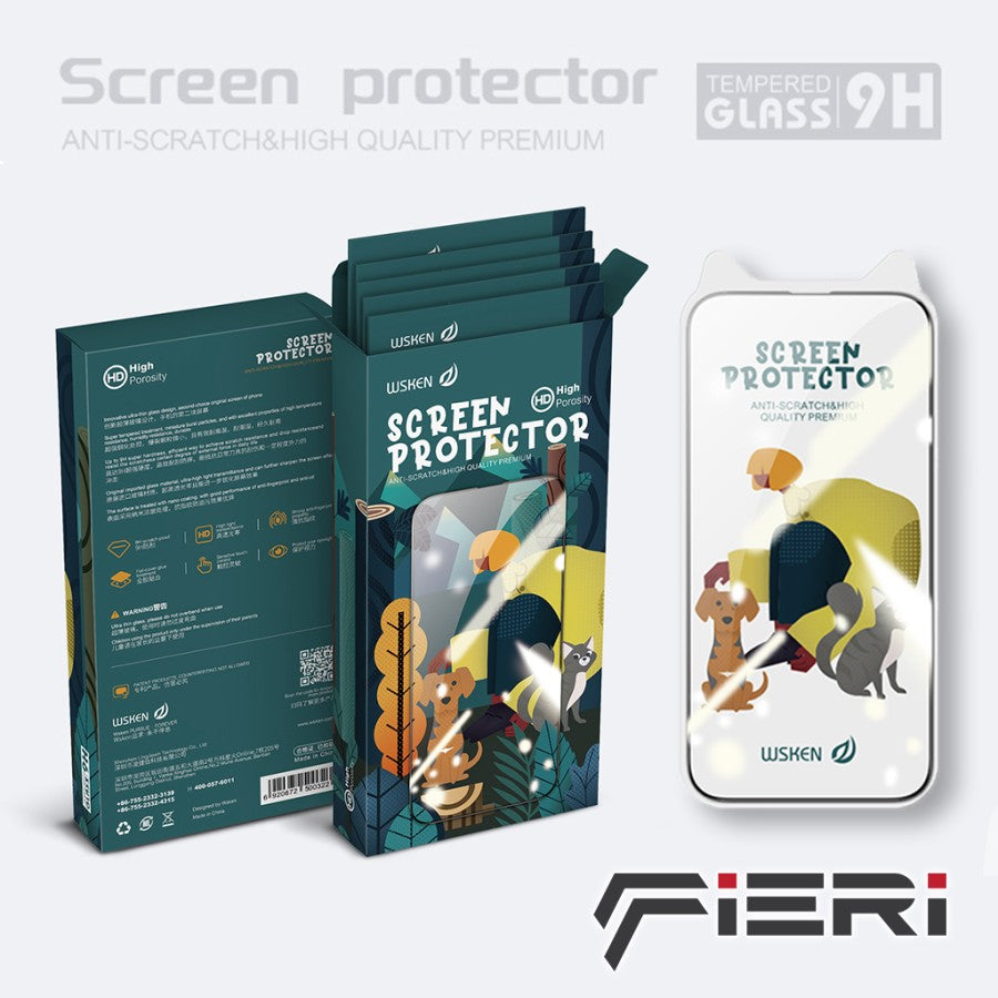 Pelindung Layar Bening Fieri untuk iPhone Seri 13 - Paket isi 5