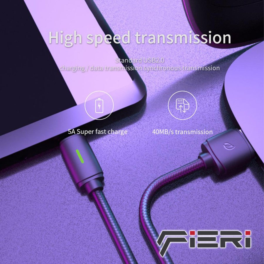 Kabel Data Pengisian Daya Fieri USB-A ke USB-C 5A Elemen Y1