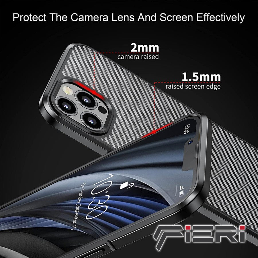 Fieri Hard Case untuk iPhone 13 Series Carbon Hybrid Kelas Militer
