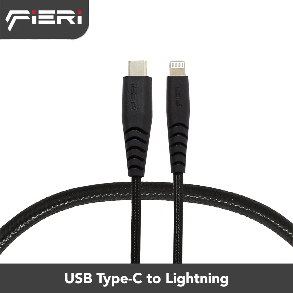 Kabel Data Pengisian Daya Fieri USB-C ke Lightning Line+ PD 1M / 1.2M untuk iPhone