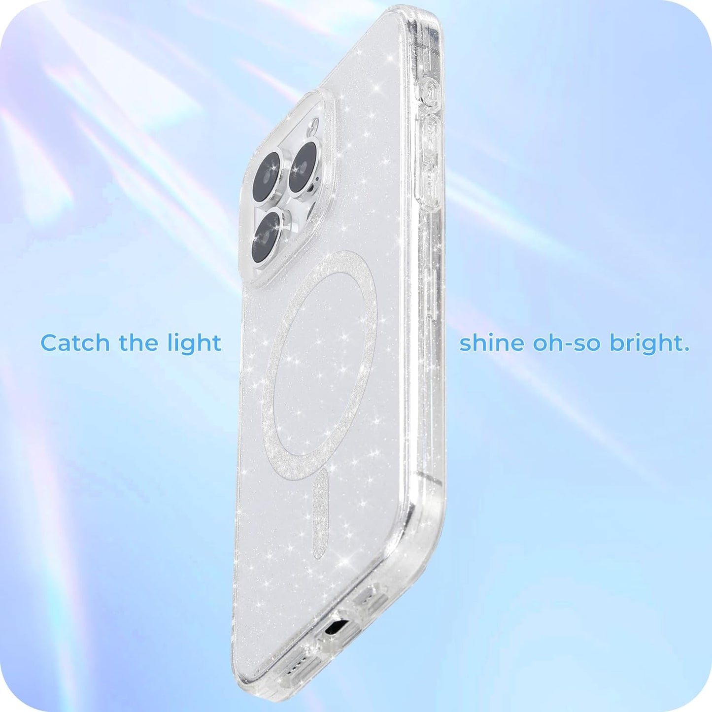 Casing Keras Fieri untuk iPhone Seri 16 Glitter Magnetik