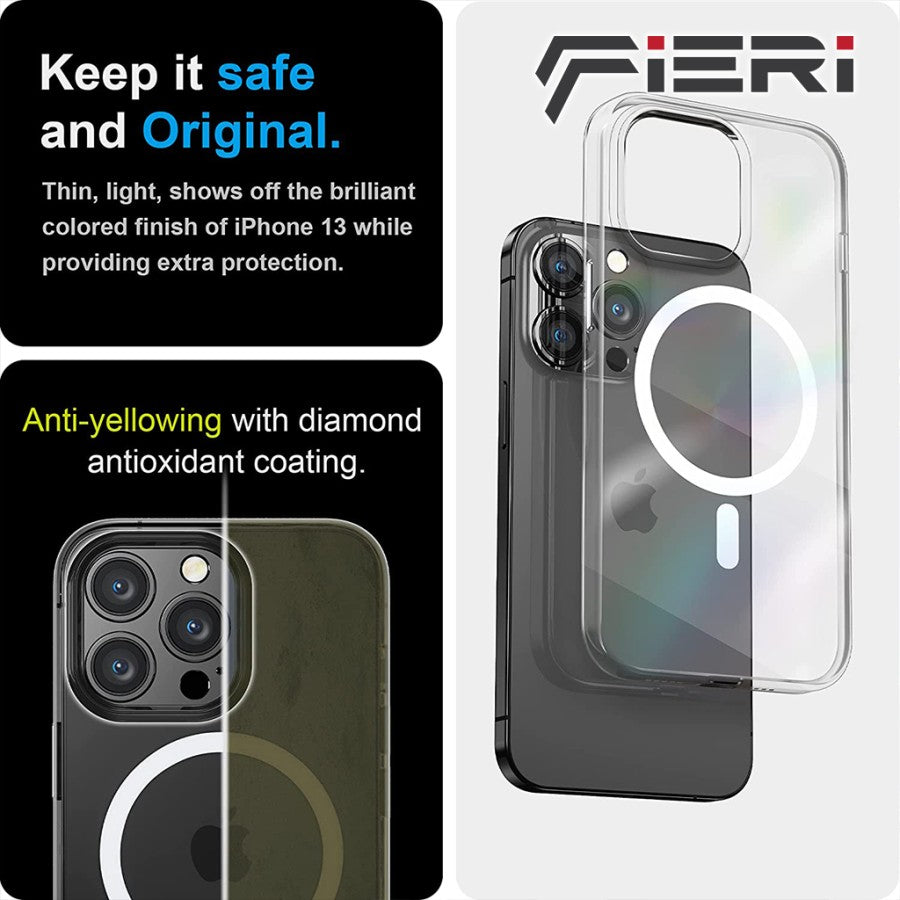 Fieri Hard Case untuk iPhone 13 Series Magnetic Clear Military Grade