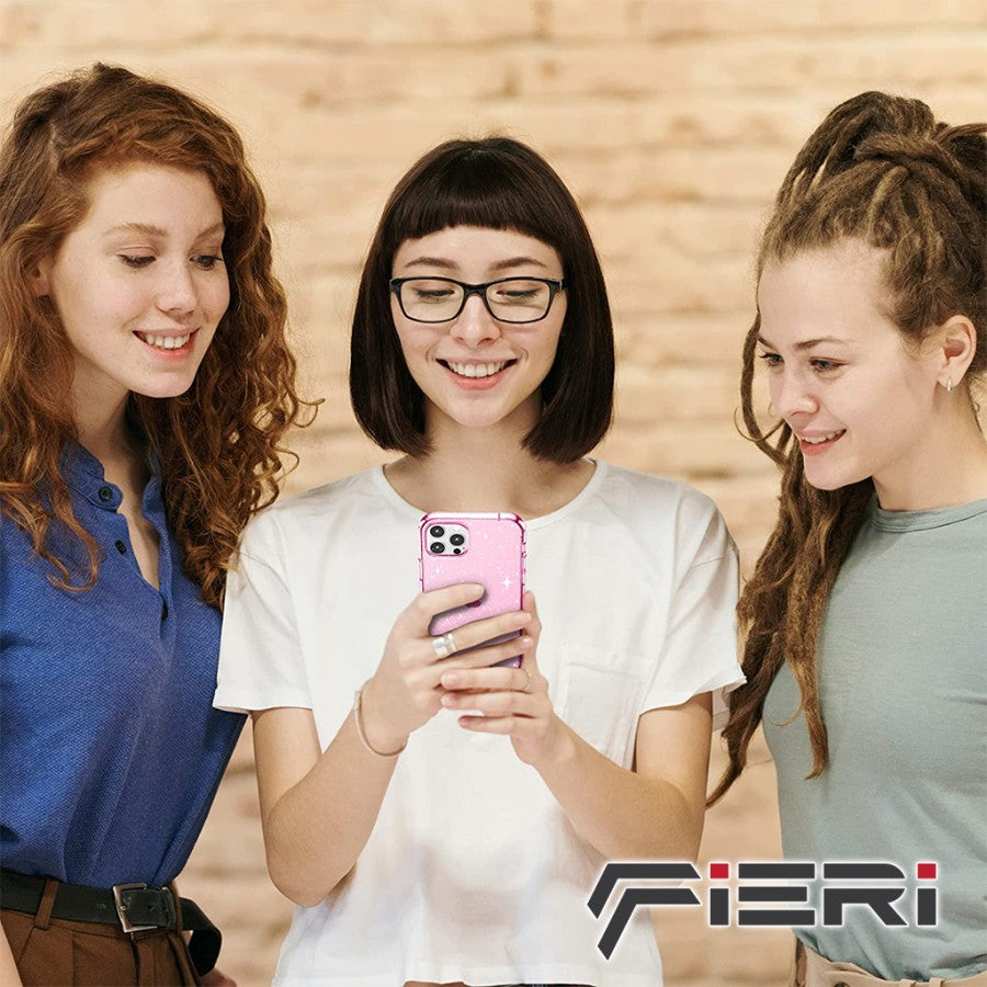 Fieri Hard Case untuk iPhone 13 Series Clear Glitter Kelas Militer