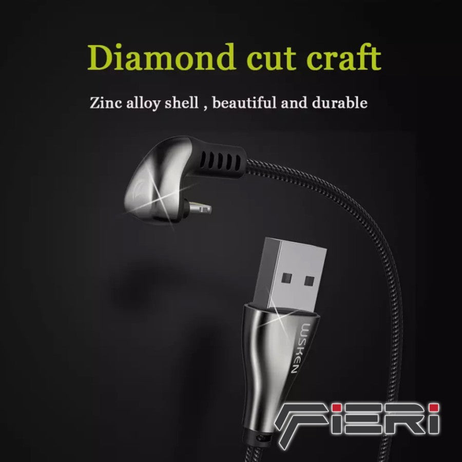 Kabel Pengisian Daya Fieri USB-A ke Lightning Diamond