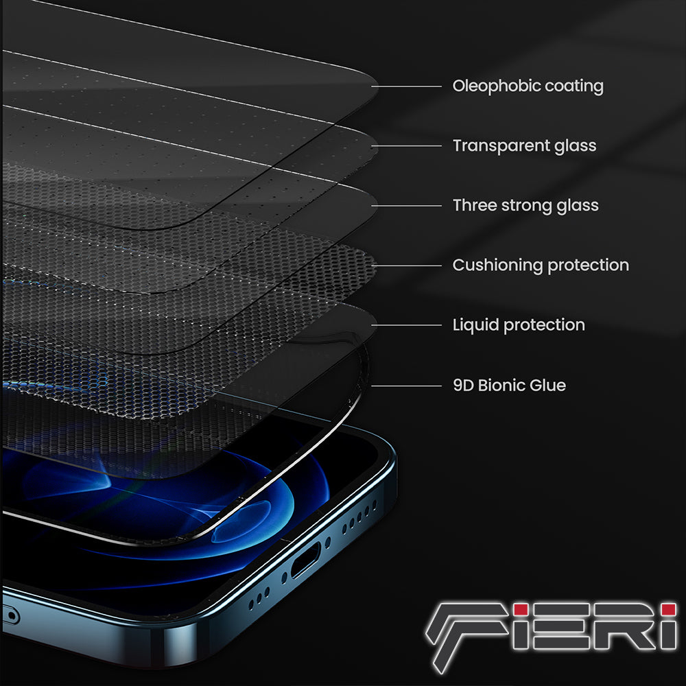 Pelindung Layar Penuh Fieri Clear untuk iPhone 12 Series Pemasangan Mudah - Paket isi 2