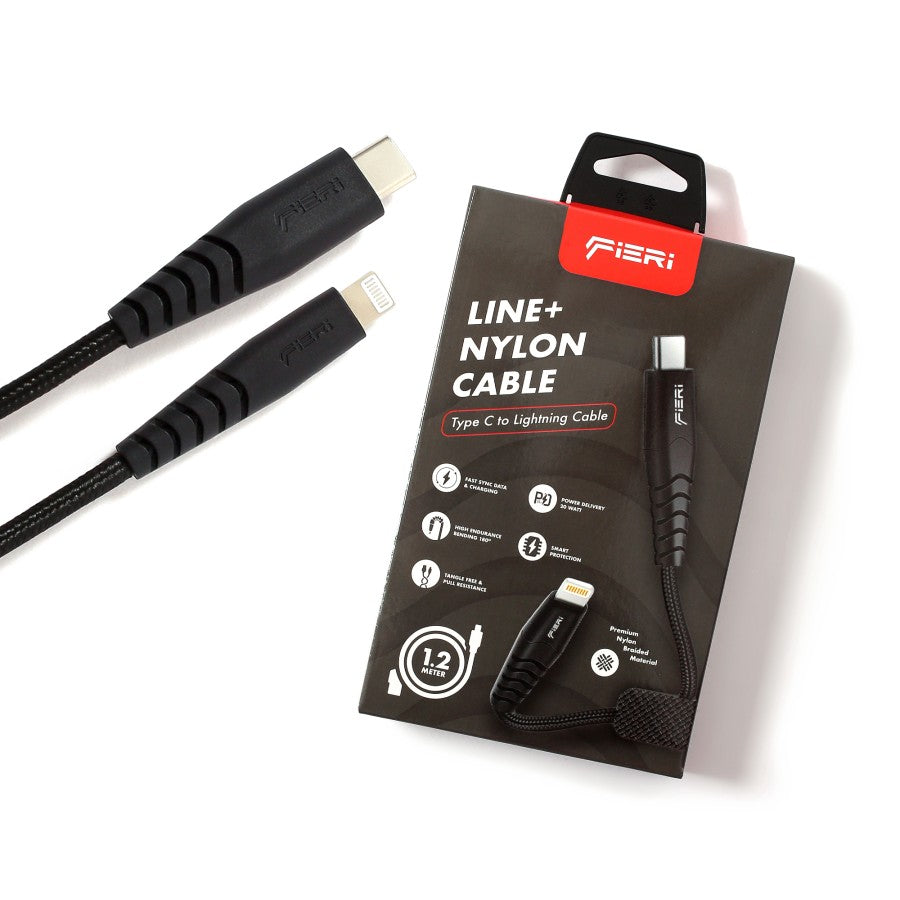 Kabel Data Pengisian Daya Fieri USB-C ke Lightning Line+ PD 1M / 1.2M untuk iPhone