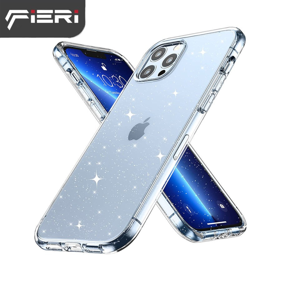 Fieri Hard Case untuk iPhone 13 Series Clear Glitter Kelas Militer