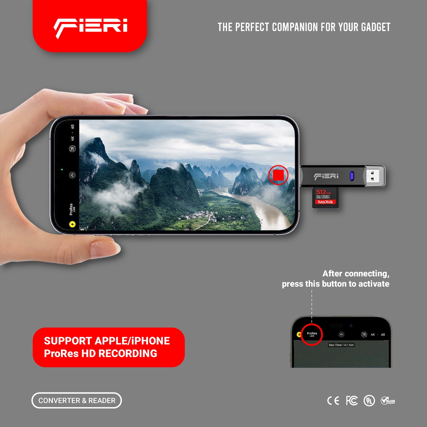 Pembaca Kartu Fieri untuk Kartu Micro SD SDHC SDXC MMC LED Kecepatan Super