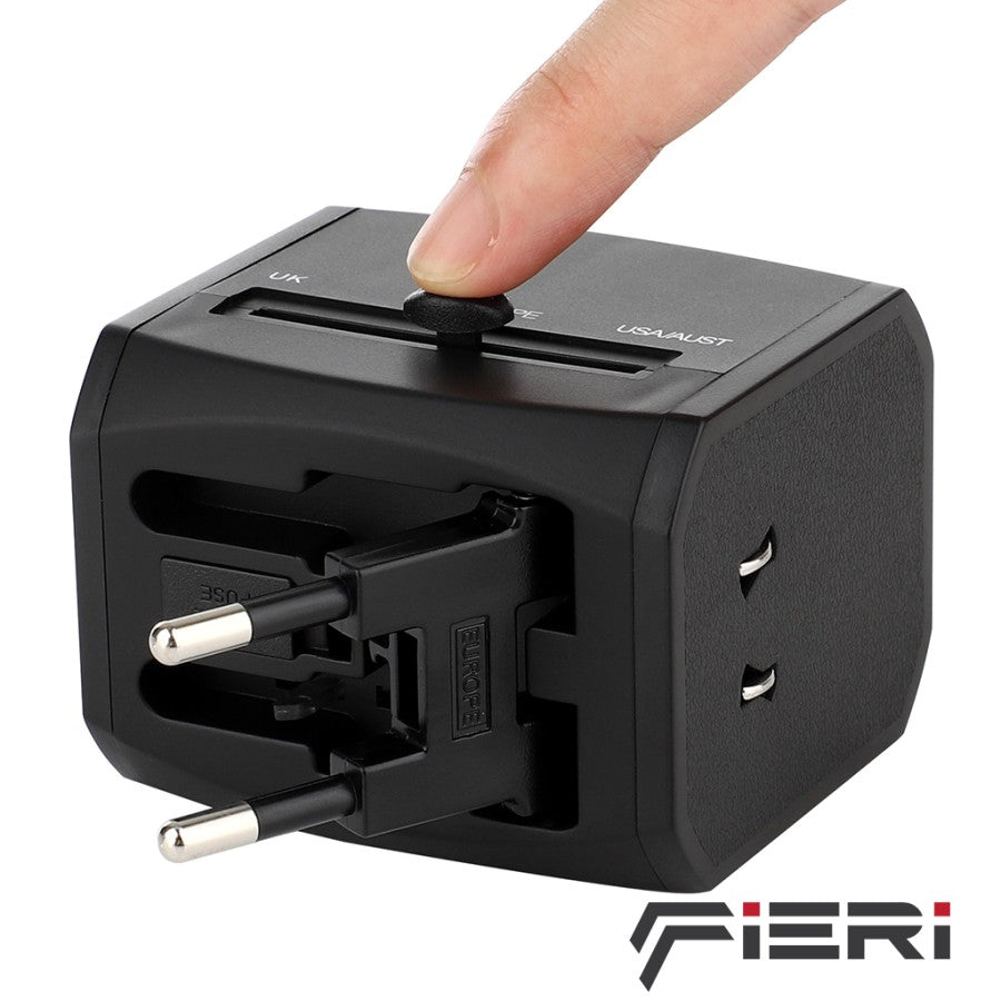 Adaptor Perjalanan Universal Fieri 20W XI1 1x USB-C + 2x USB-A