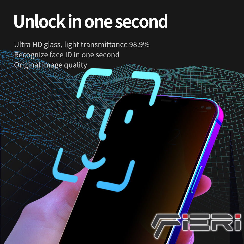 Pelindung Layar Privasi Fieri untuk iPhone Seri 12 Pemasangan Mudah - Paket isi 2