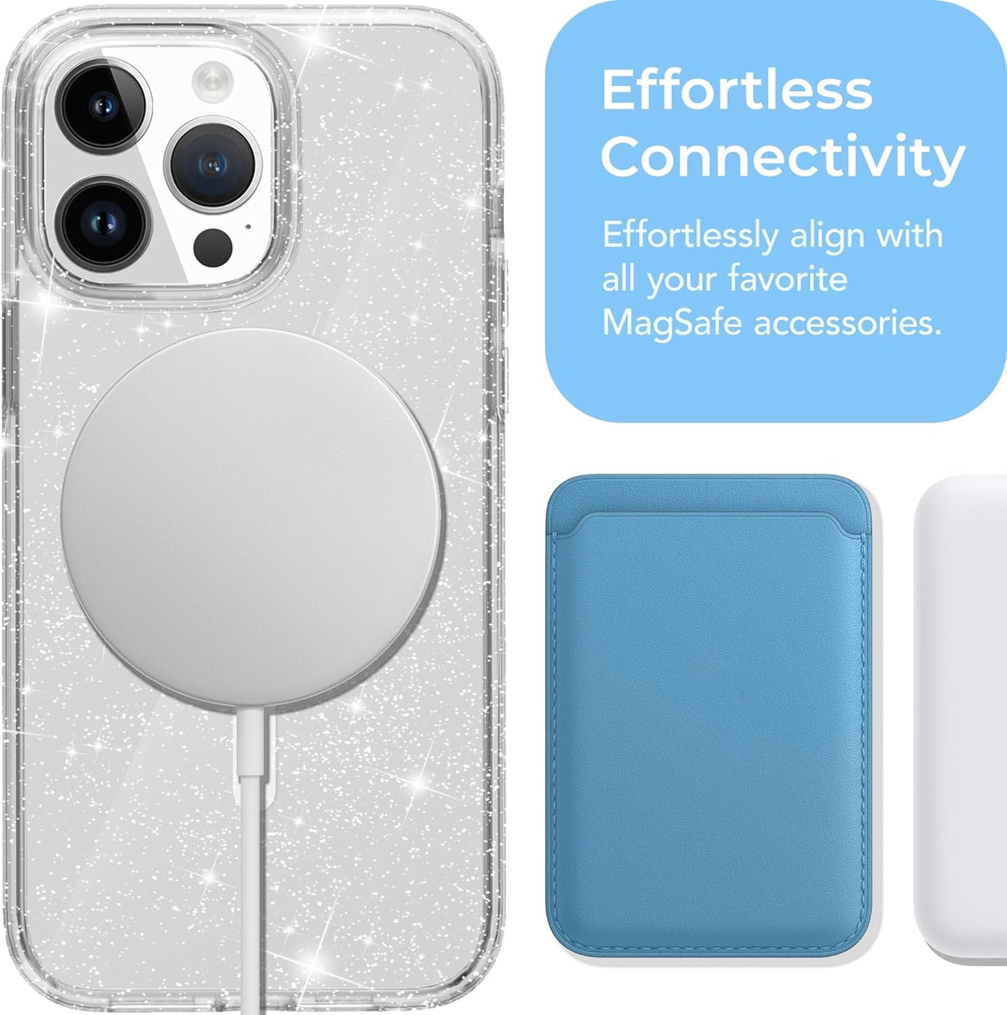 Casing Keras Fieri untuk iPhone Seri 16 Glitter Magnetik