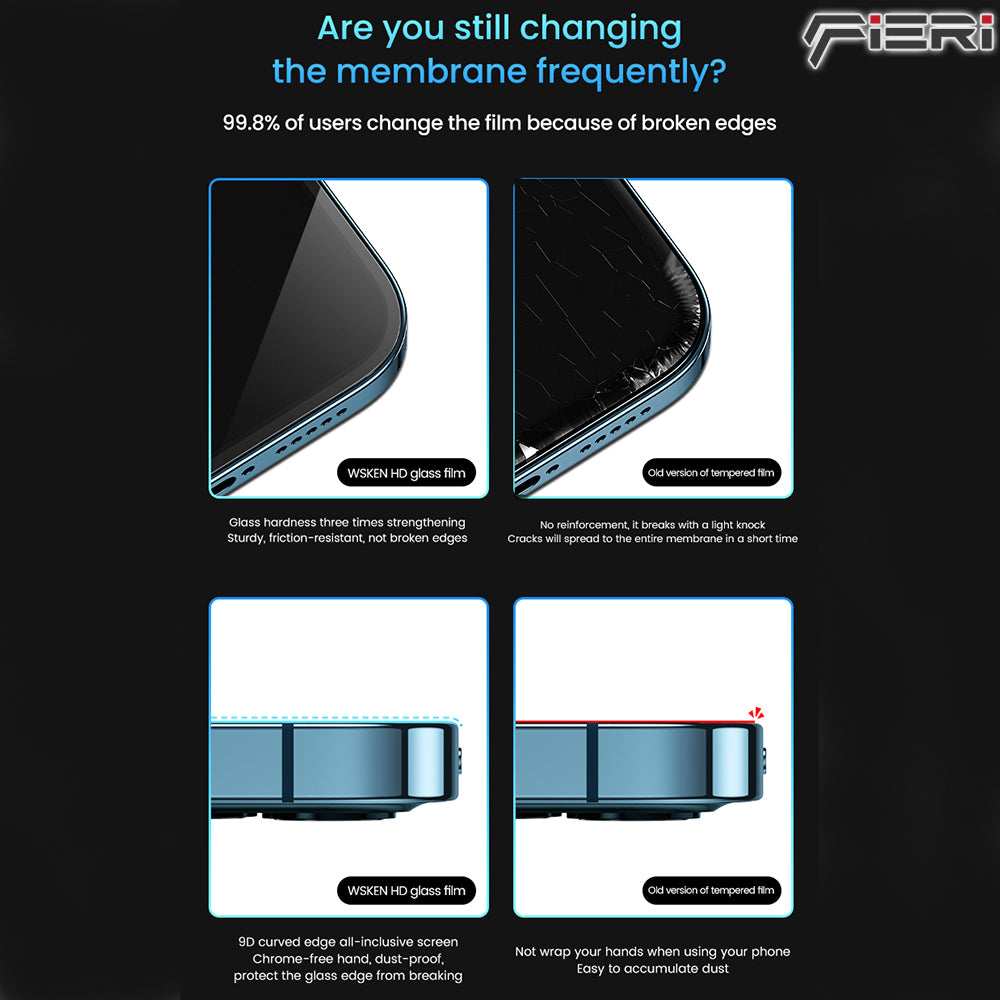 Pelindung Layar Penuh Fieri Clear untuk iPhone 12 Series Pemasangan Mudah - Paket isi 2