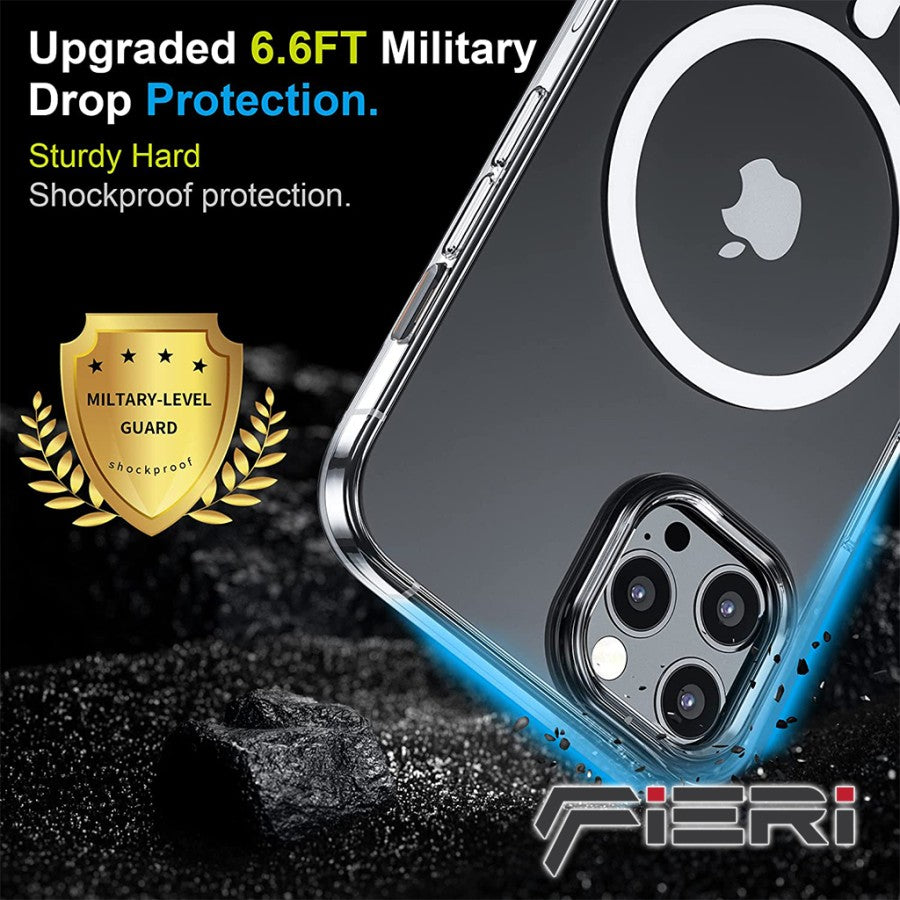 Fieri Hard Case untuk iPhone 14 Series Magnetic Clear Military Grade