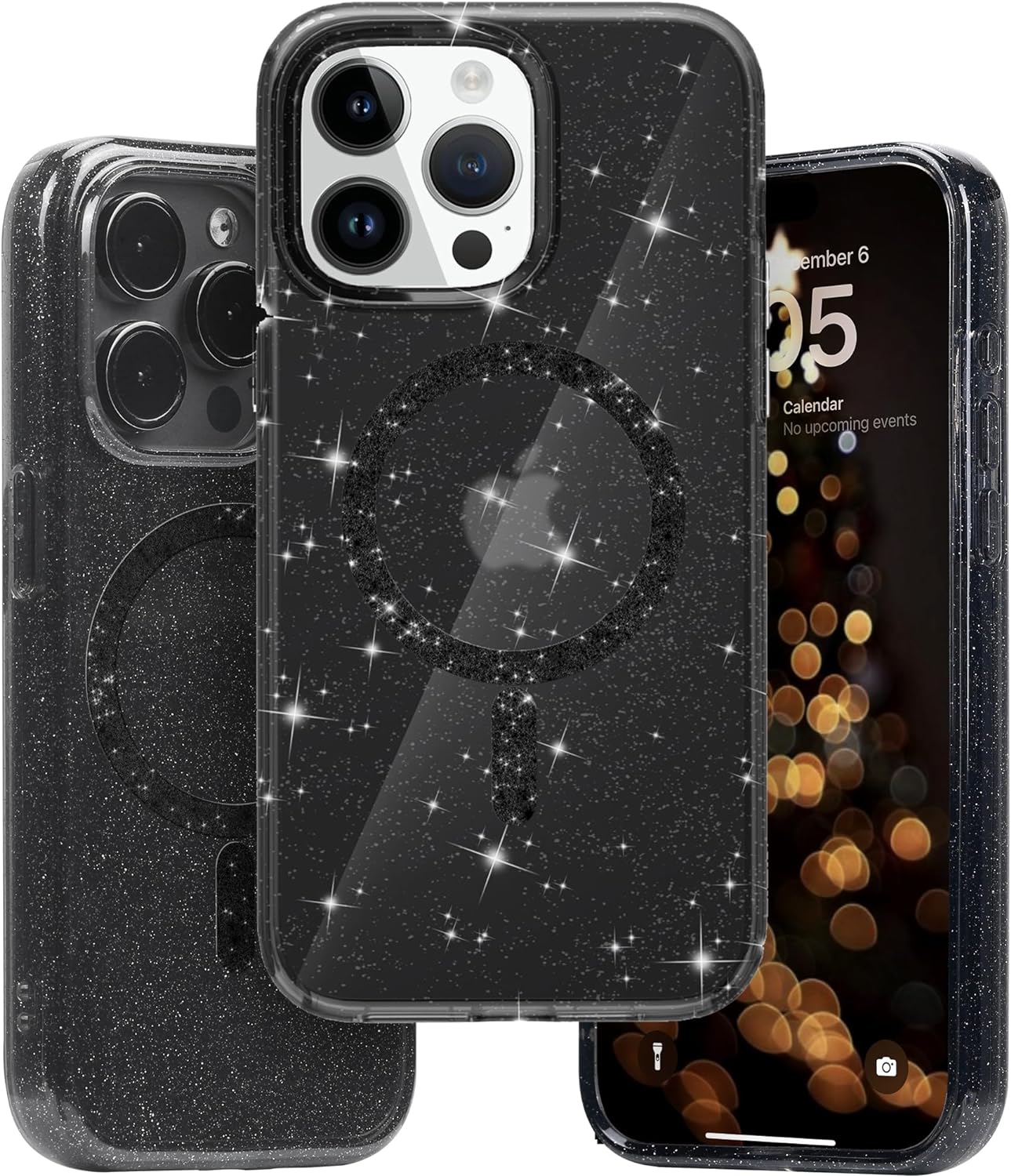 Casing Keras Fieri untuk iPhone Seri 16 Glitter Magnetik