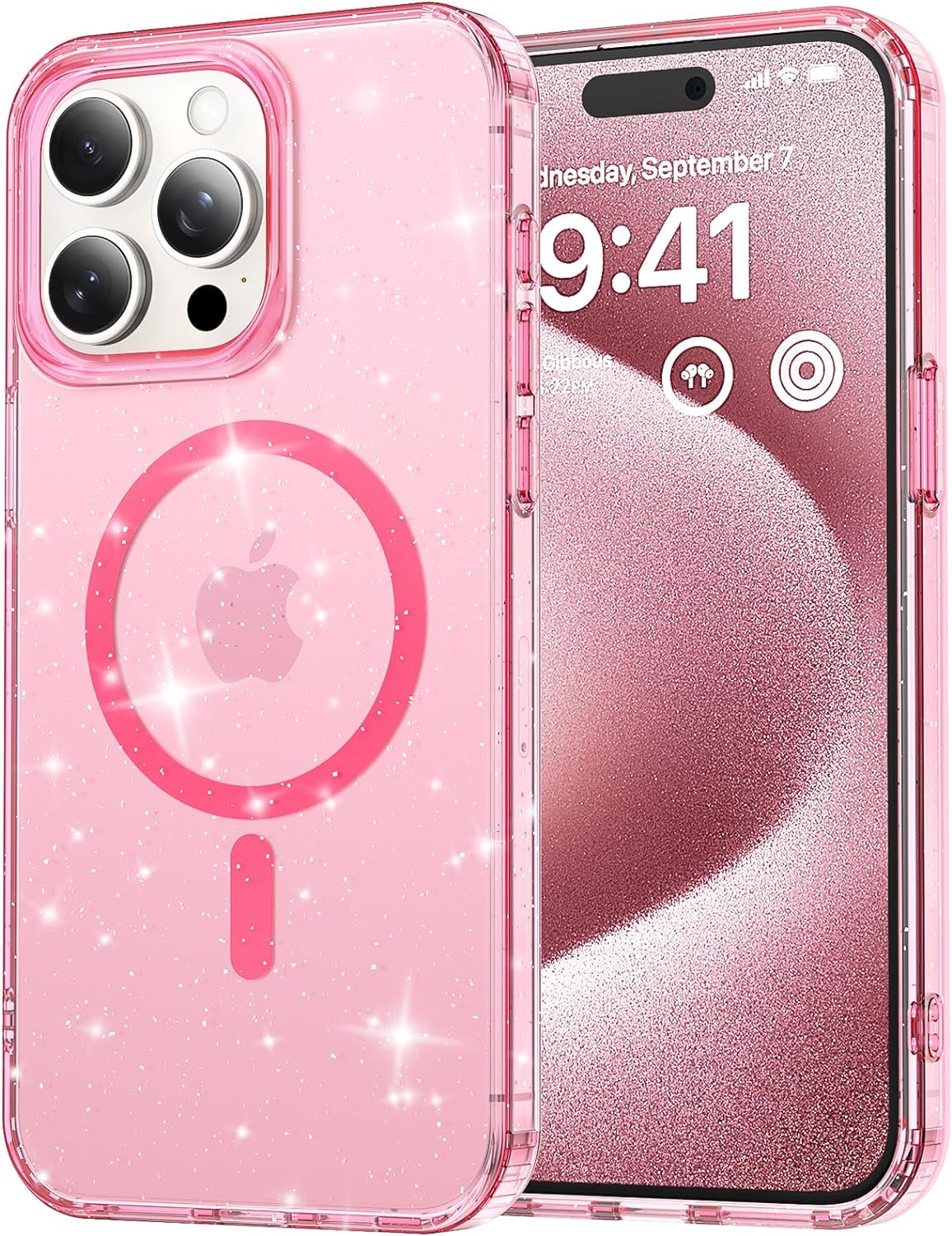 Casing Keras Fieri untuk iPhone Seri 16 Glitter Magnetik
