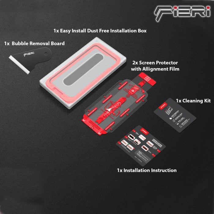 Pelindung Layar Privasi Fieri untuk iPhone Seri 14 Pemasangan Mudah Anti Debu Otomatis - Paket isi 2