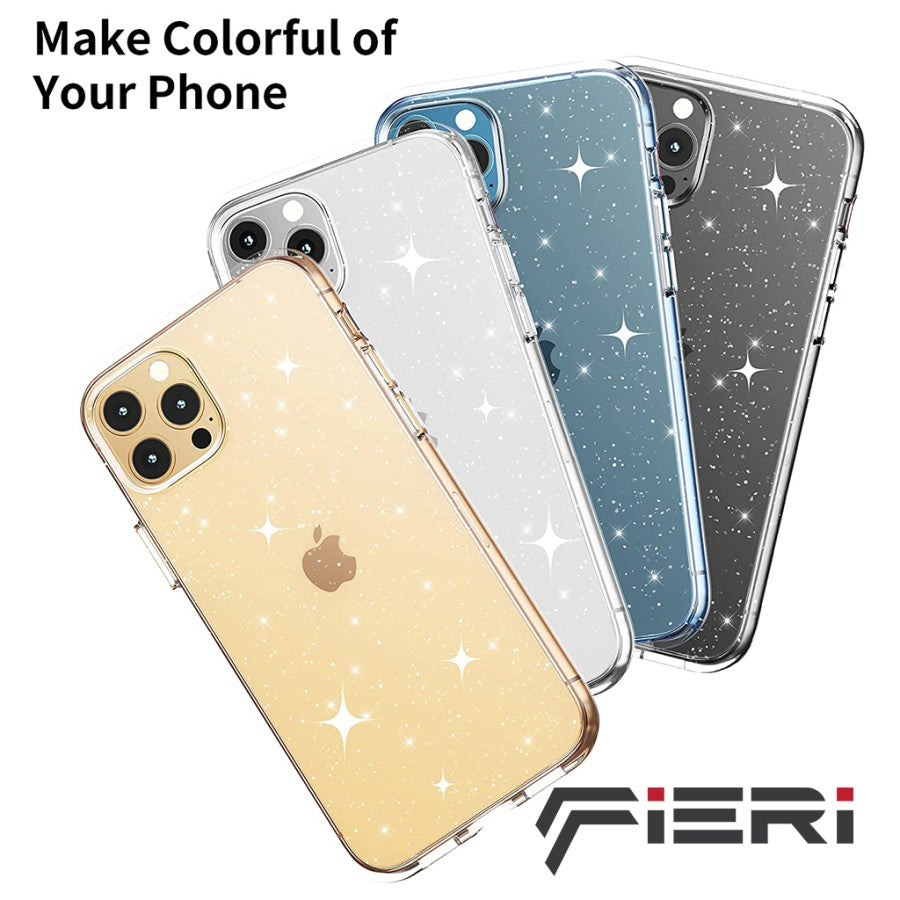 Fieri Hard Case untuk iPhone 13 Series Clear Glitter Kelas Militer