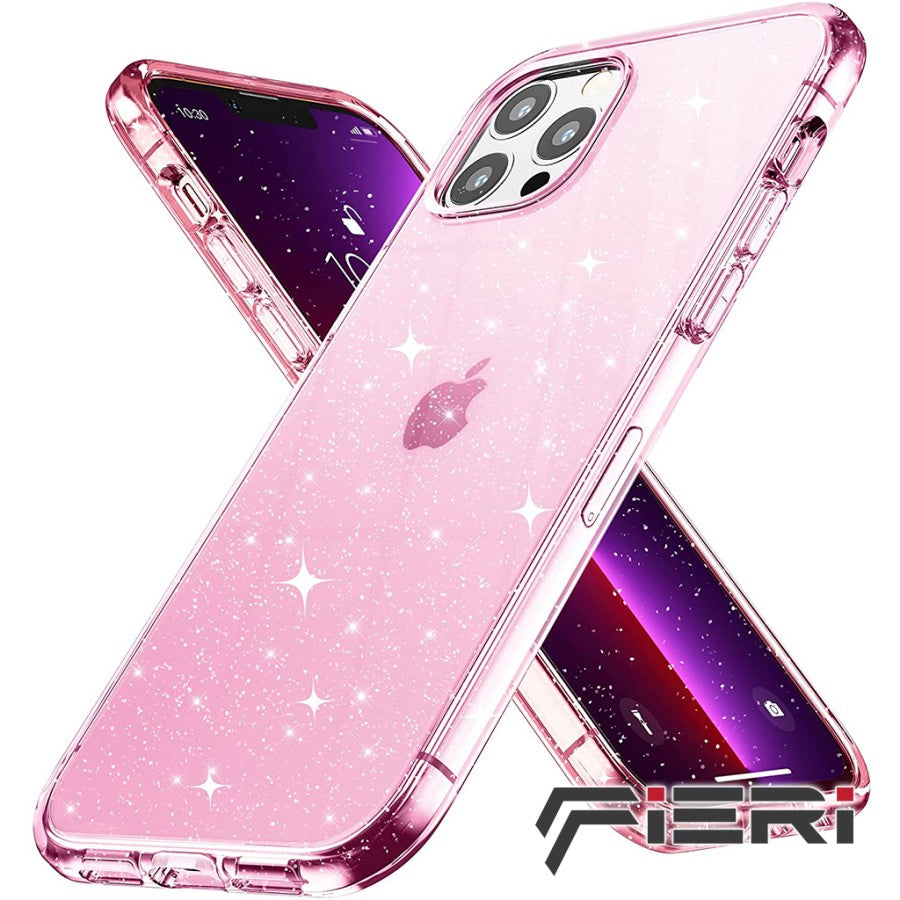 Fieri Hard Case untuk iPhone 13 Series Clear Glitter Kelas Militer