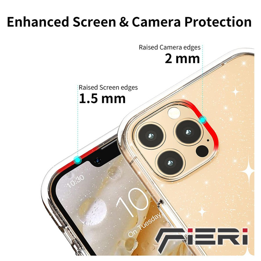 Fieri Hard Case untuk iPhone 13 Series Clear Glitter Kelas Militer