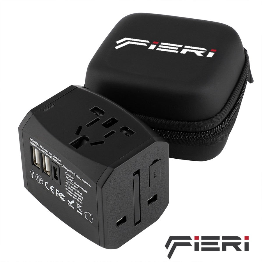 Adaptor Perjalanan Universal Fieri 20W XI1 1x USB-C + 2x USB-A