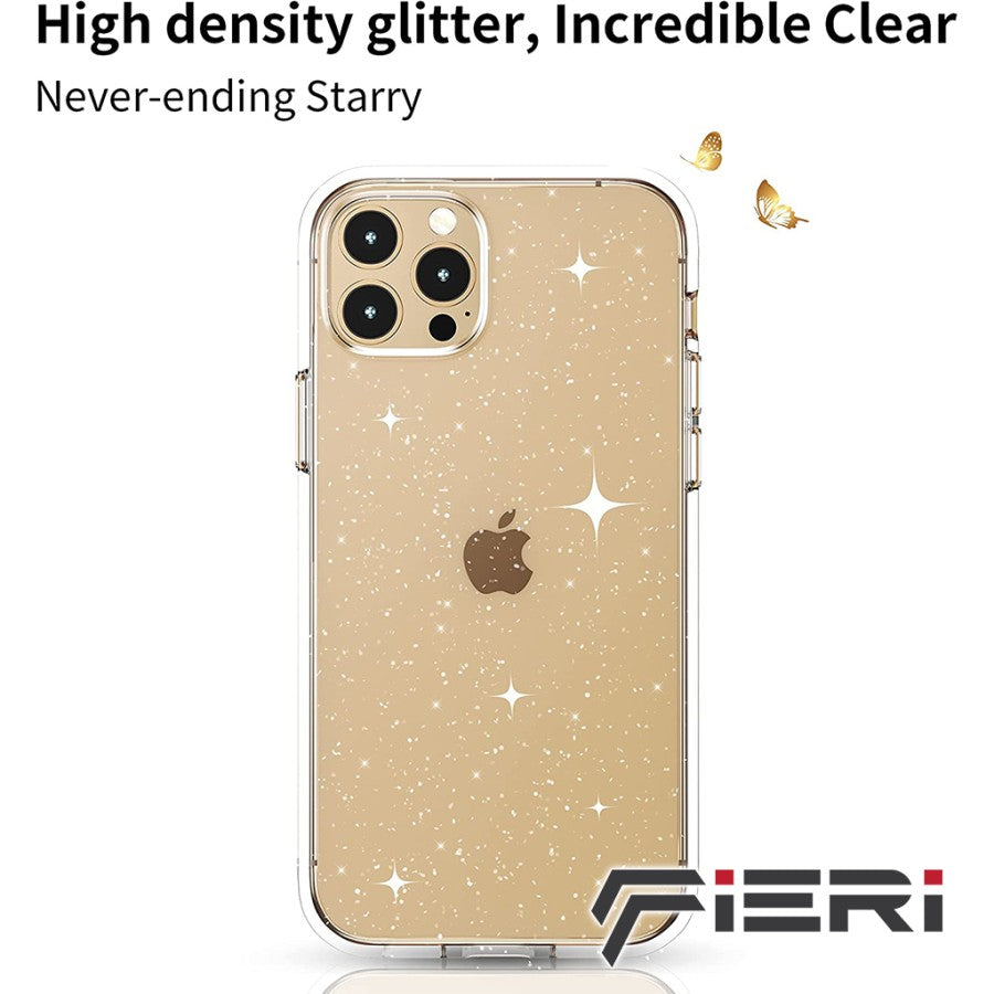 Fieri Hard Case untuk iPhone 13 Series Clear Glitter Kelas Militer