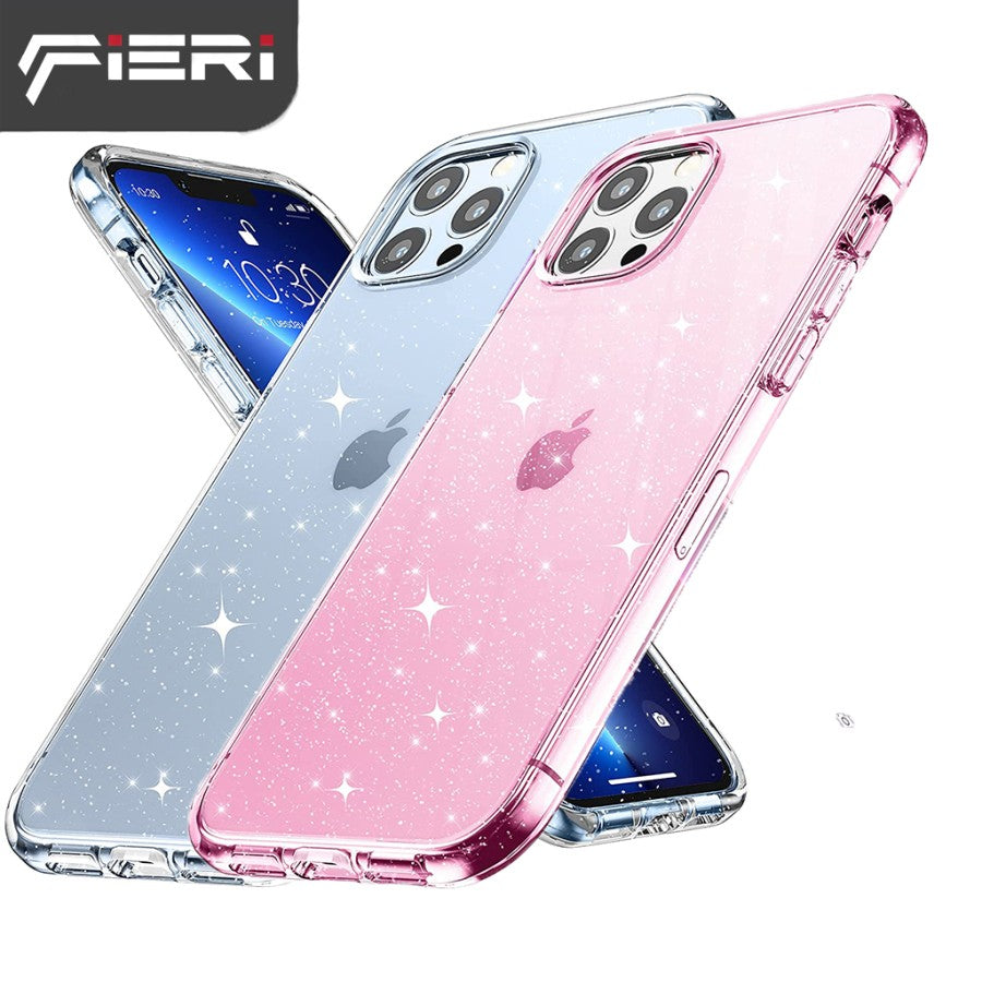 Fieri Hard Case untuk iPhone 13 Series Clear Glitter Kelas Militer