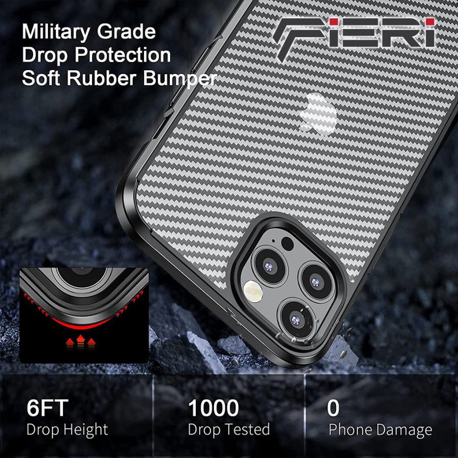 Fieri Hard Case untuk iPhone 13 Series Carbon Hybrid Kelas Militer