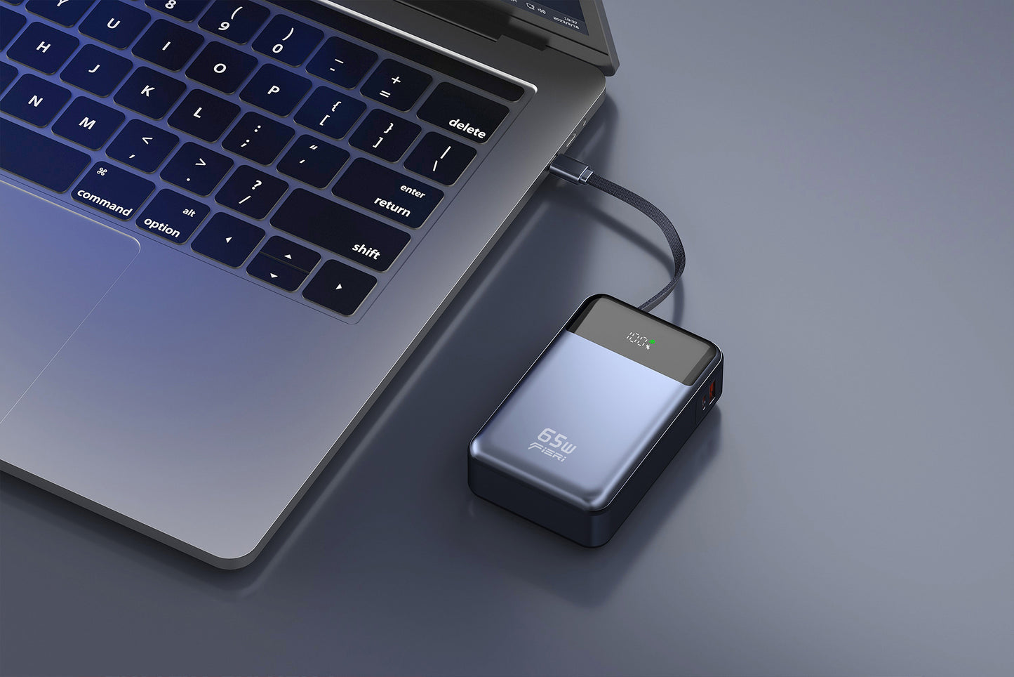 Fieri Power Bank PowerLink One — 65W 20,000 mAh with Built-in USB-C Cable