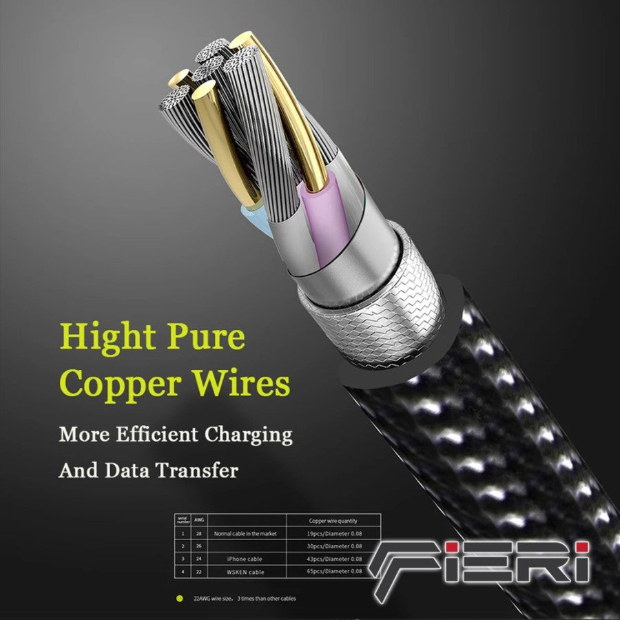 Fieri Wsken Diamond Type C to USB Cable Kabel Charger Data Android