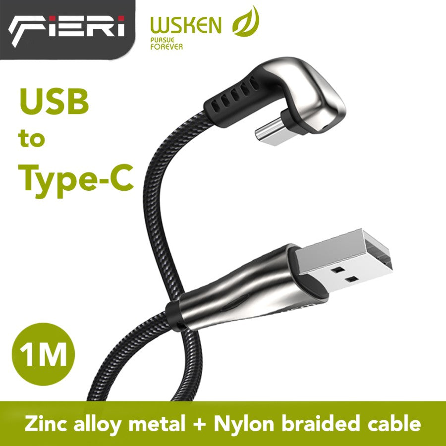 Fieri Wsken Diamond Type C to USB Cable Kabel Charger Data Android