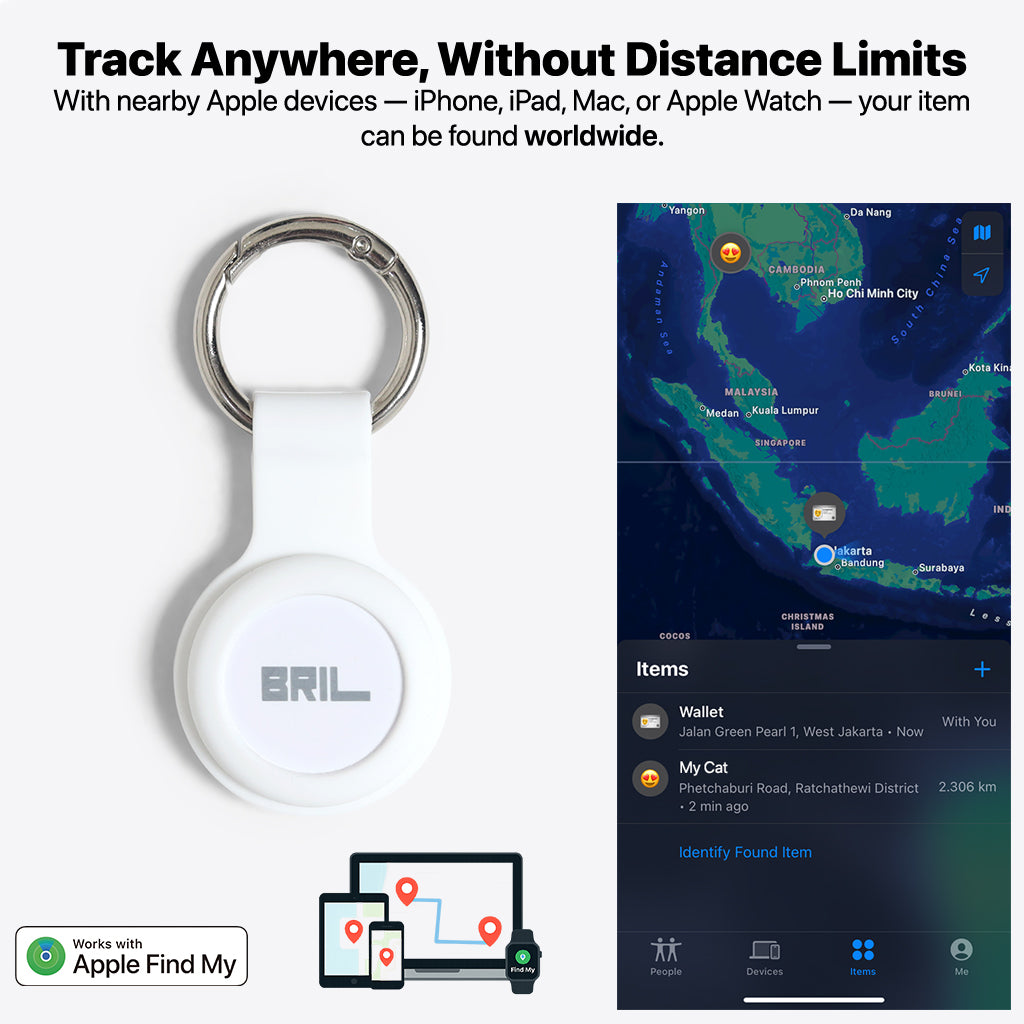 Bril Smart Finder Tag — Apple Certified. Seamlessly Works with Find My