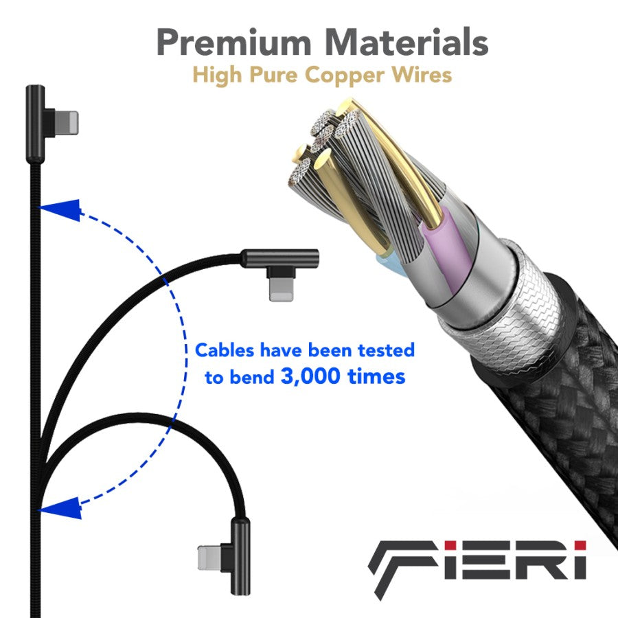 Fieri Charging Data Cable USB-A to Lightning LED M1 Gamer