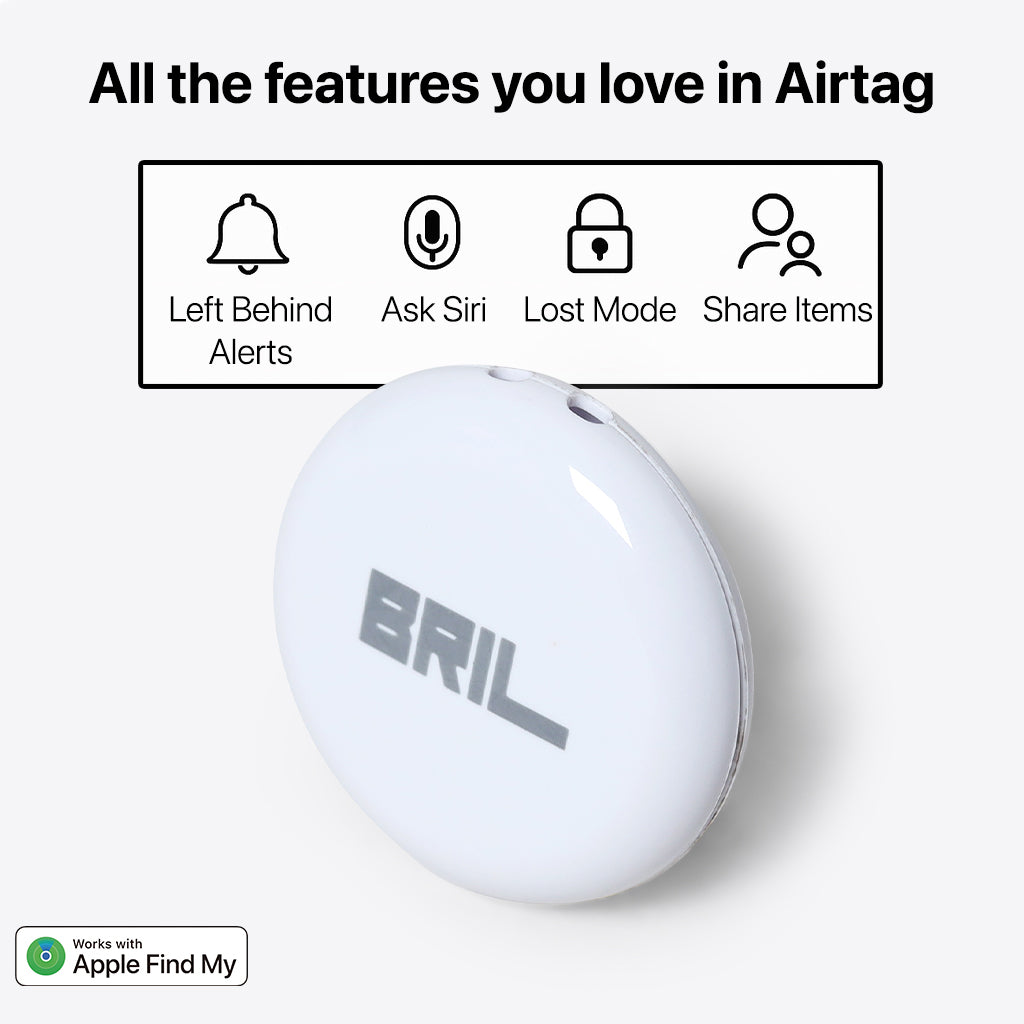 Bril Smart Finder Tag — Apple Certified. Seamlessly Works with Find My