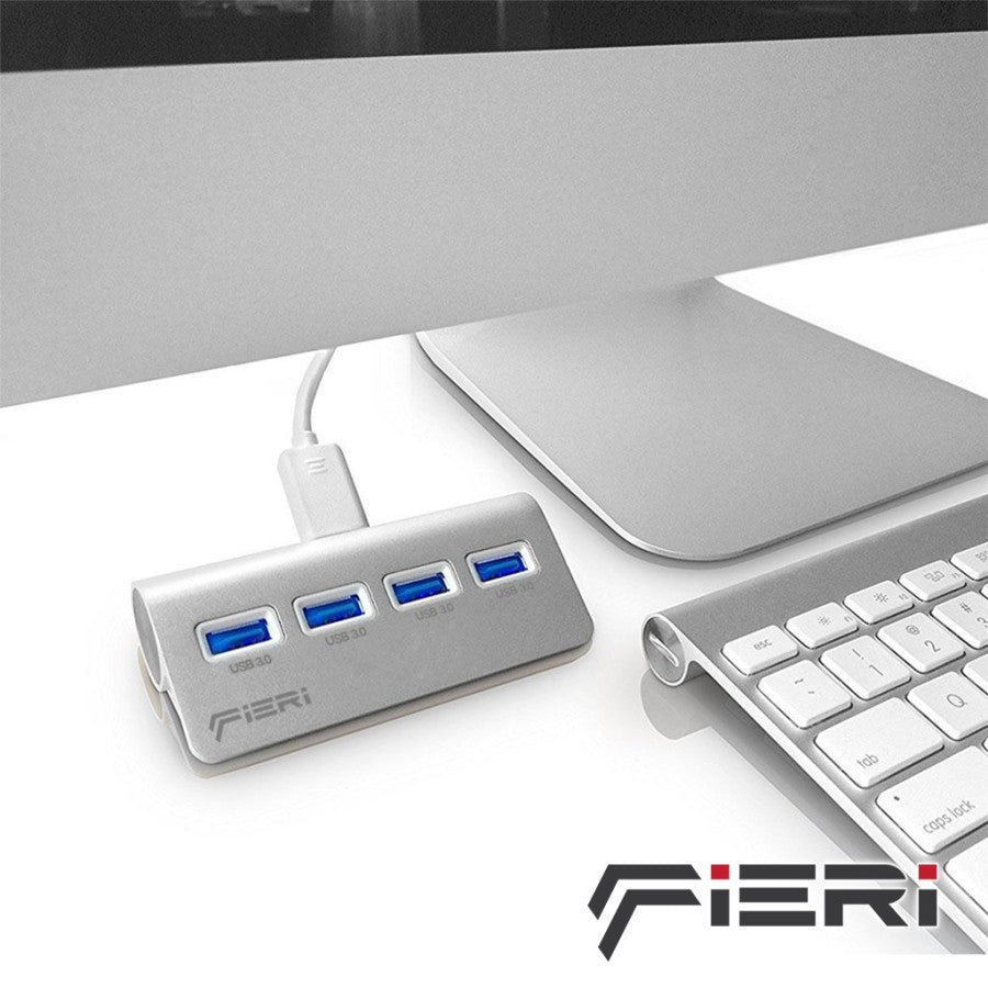 Fieri Multiport USB to 4 USB 3.0 LED Hub Super Speed Windows Mac Linux