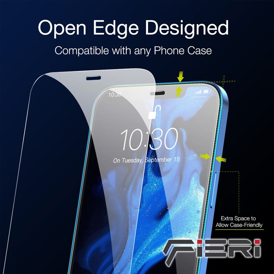 Fieri Clear Screen Protector for iPhone 12 Series Easy Install - Pack of 2