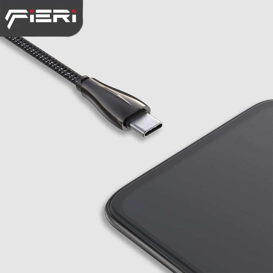 Fieri Charging Data Cable USB-A to USB-C 1M / 2M Fast Charging RGB