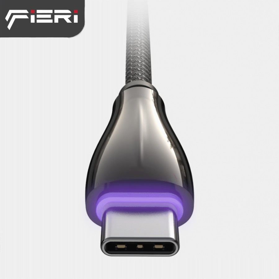 Fieri Charging Data Cable USB-A to USB-C 1M / 2M Fast Charging RGB