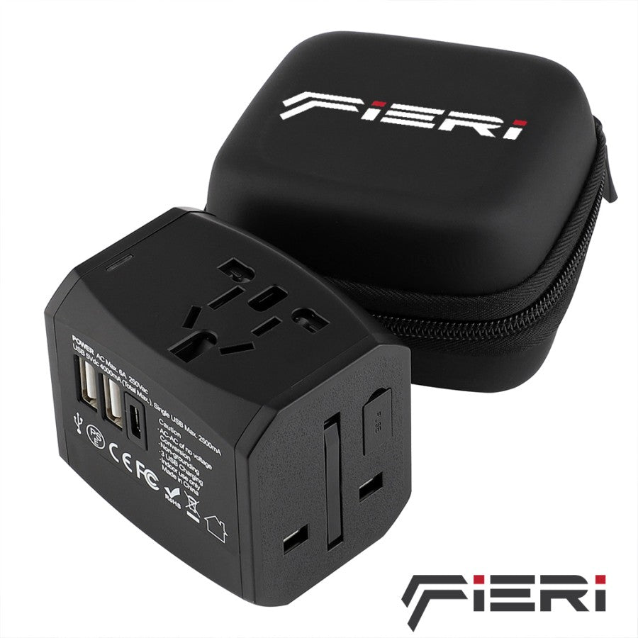 Fieri Universal Travel Adapter 20W XI1 1x USB-C + 2x USB-A