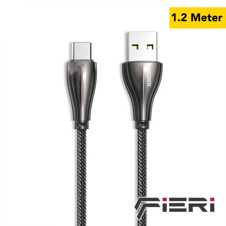 Fieri Charging Data Cable USB-A to USB-C 1M / 2M Fast Charging RGB