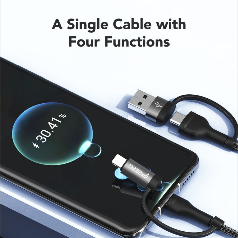 Fieri Charging Data Cable 4in1 60W USB-C / USB-A to USB-C / Lightning